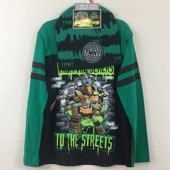 Ninja Turtles T-Shirt and Beanie Combo Superheroes - Picture 1 of 4